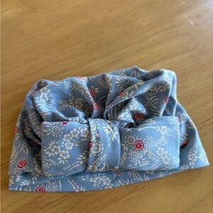 Light Blue Floral Bow Baby Hat